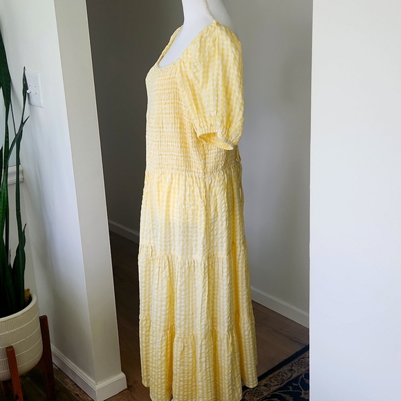 And Now This Dress Milkmaid Cotton Lace-up-Back Puffed Sleeves Tiered Gingham 1X - Picture 5 of 15